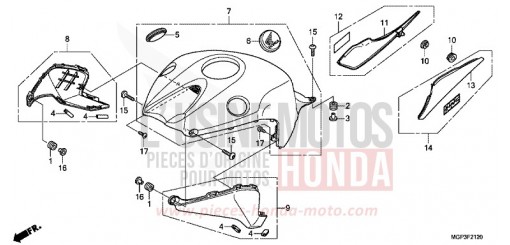 PROTECTEUR SUP. CBR1000RRE de 2014